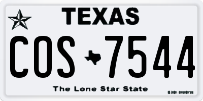 TX license plate COS7544