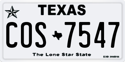 TX license plate COS7547