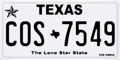 TX license plate COS7549