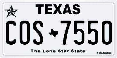 TX license plate COS7550