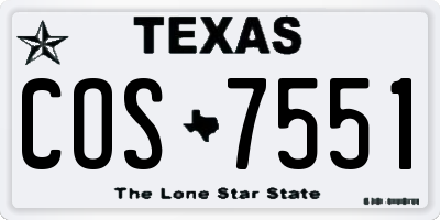 TX license plate COS7551