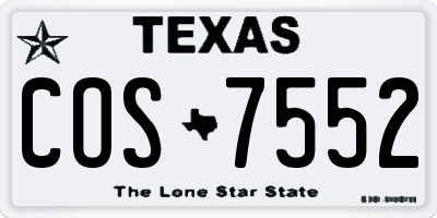 TX license plate COS7552