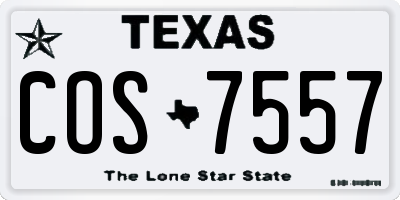 TX license plate COS7557
