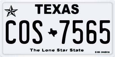 TX license plate COS7565