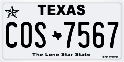 TX license plate COS7567