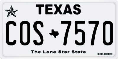 TX license plate COS7570