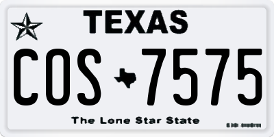 TX license plate COS7575