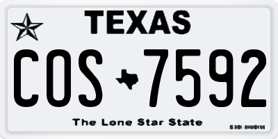 TX license plate COS7592