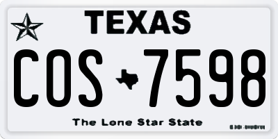 TX license plate COS7598
