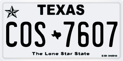 TX license plate COS7607