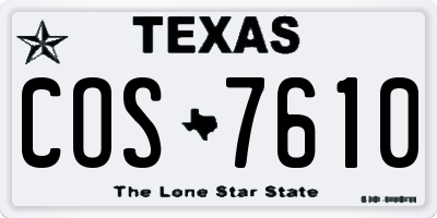 TX license plate COS7610