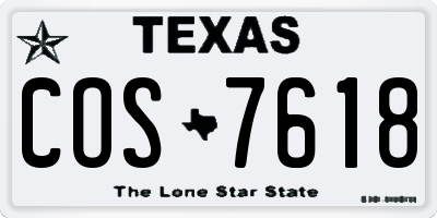 TX license plate COS7618