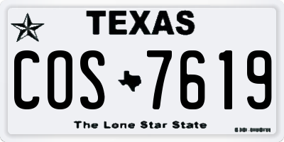 TX license plate COS7619