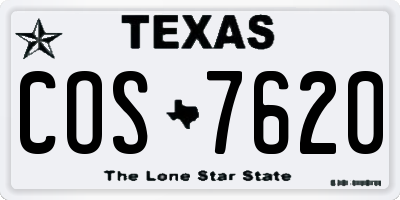 TX license plate COS7620