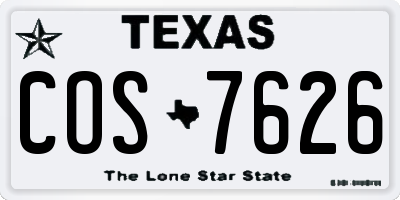 TX license plate COS7626