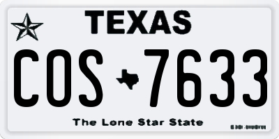 TX license plate COS7633