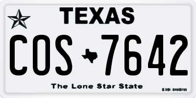 TX license plate COS7642