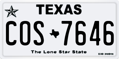 TX license plate COS7646
