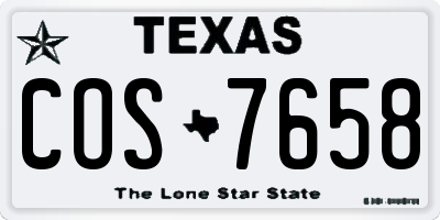 TX license plate COS7658