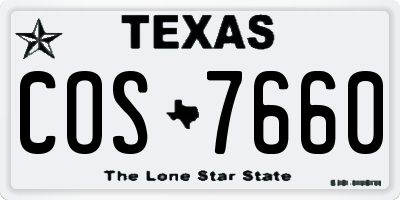 TX license plate COS7660