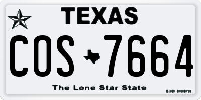 TX license plate COS7664