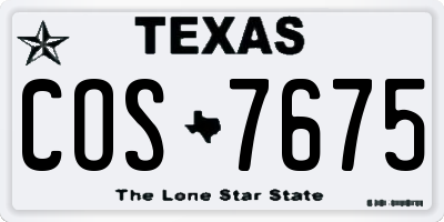 TX license plate COS7675