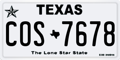 TX license plate COS7678
