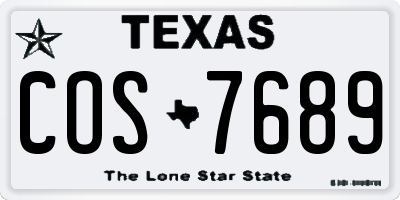 TX license plate COS7689
