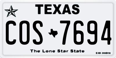 TX license plate COS7694