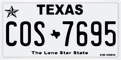 TX license plate COS7695