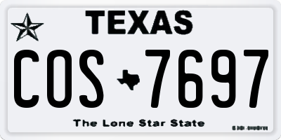 TX license plate COS7697