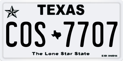 TX license plate COS7707