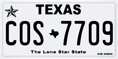 TX license plate COS7709