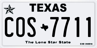 TX license plate COS7711