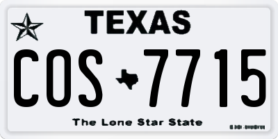 TX license plate COS7715