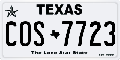 TX license plate COS7723