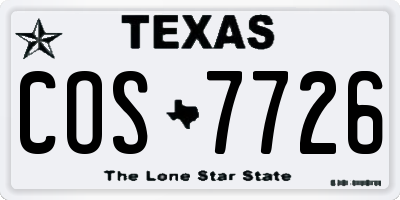 TX license plate COS7726