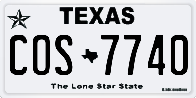TX license plate COS7740