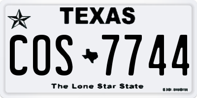 TX license plate COS7744