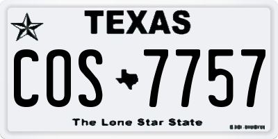 TX license plate COS7757