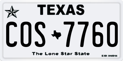 TX license plate COS7760
