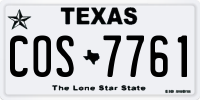 TX license plate COS7761
