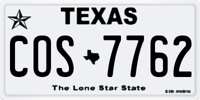 TX license plate COS7762