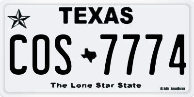 TX license plate COS7774