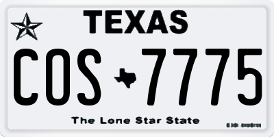 TX license plate COS7775