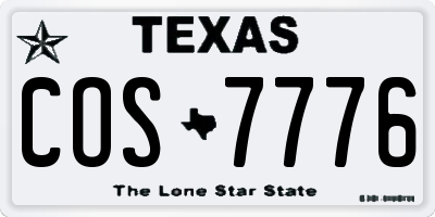 TX license plate COS7776