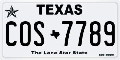 TX license plate COS7789
