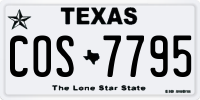 TX license plate COS7795
