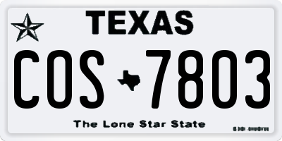 TX license plate COS7803