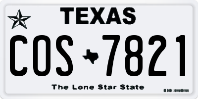TX license plate COS7821